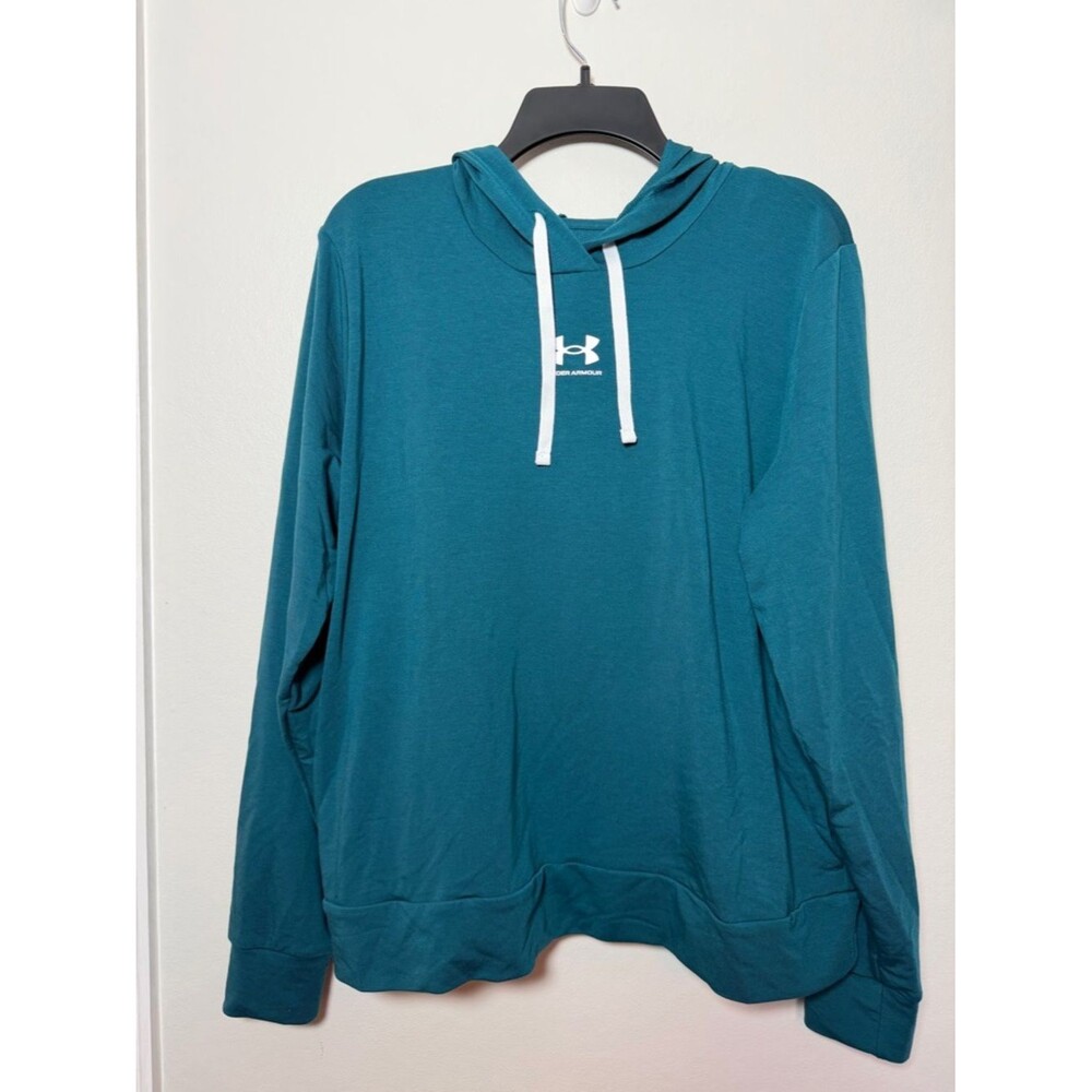 Under Armour Women's Rival Terry Hoodie in Teal - Size Large